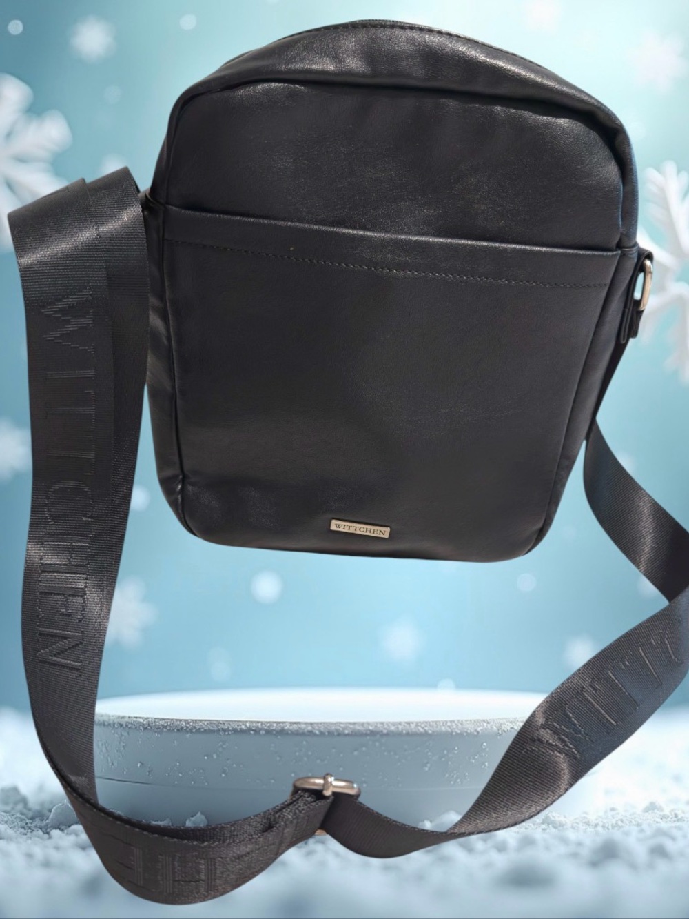 Wittchen Crossbody Bag in Leather Men’s With Pockets and Zippers Black Color.
